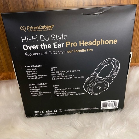 🛍️3/$30 BNIB Primecables Hi-fy dj style over the ear pro headphones - Picture 8 of 9